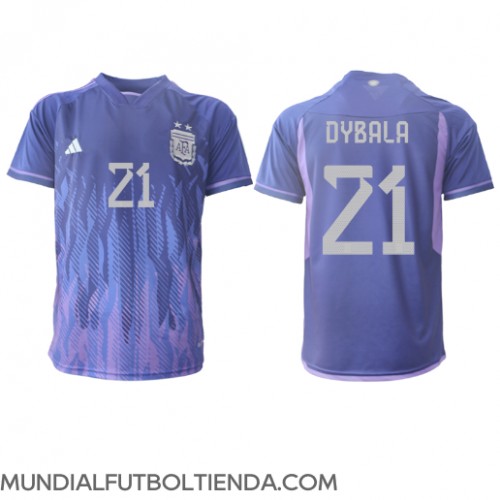 Camiseta Argentina Paulo Dybala #21 Segunda Equipación Replica Mundial 2022 mangas cortas
